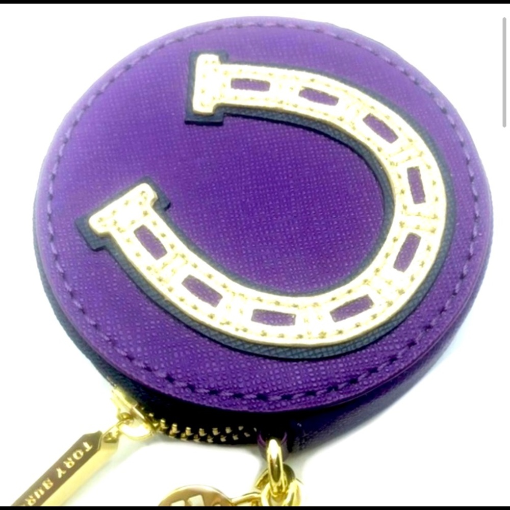 Tori Burch clover/horse shoe zipper coin pouch